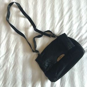 Zara black leather purse crossbody satchel bag
